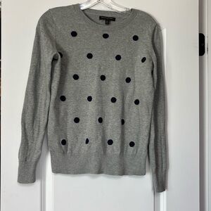 Banana Republic grey sweater with blue polka dots